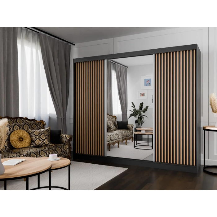 Szafa przesuwna ART 3 250 cm lustrem lamelami