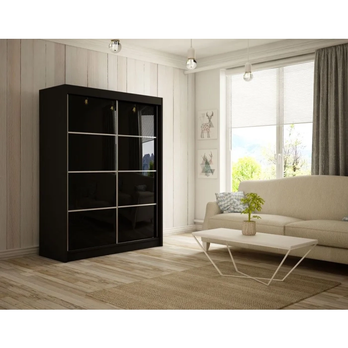 Szafa przesuwna Prima 150 cm szprosy lacobel połysk
