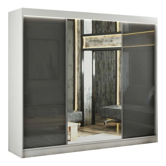 Szafa przesuwna Velvet 250 cm z lustrem lacobelem do sypialni