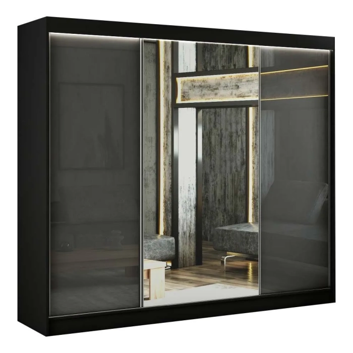 Szafa przesuwna Velvet 250 cm z lustrem lacobelem do sypialni