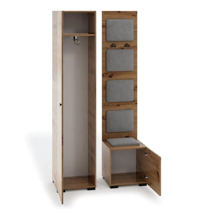 Garderoba CIN 11+12 dąb sonoma artisan biały wieszaki