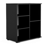 Nowoczesna i praktyczna komoda BLACK 03 do salonu o szerokości 80 cm biała czarna